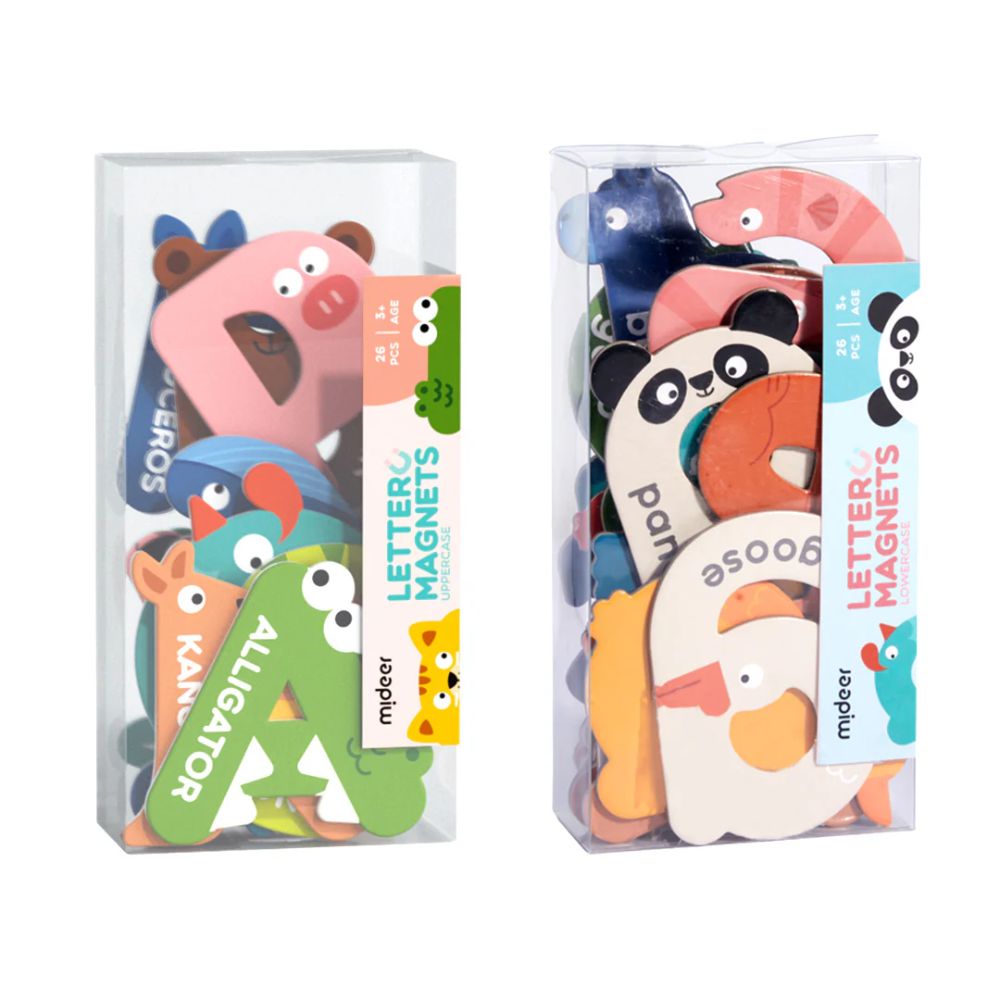 Mideer - Alphabet Magnets - Upper & Lower Case Animal Letters - 52pcs
