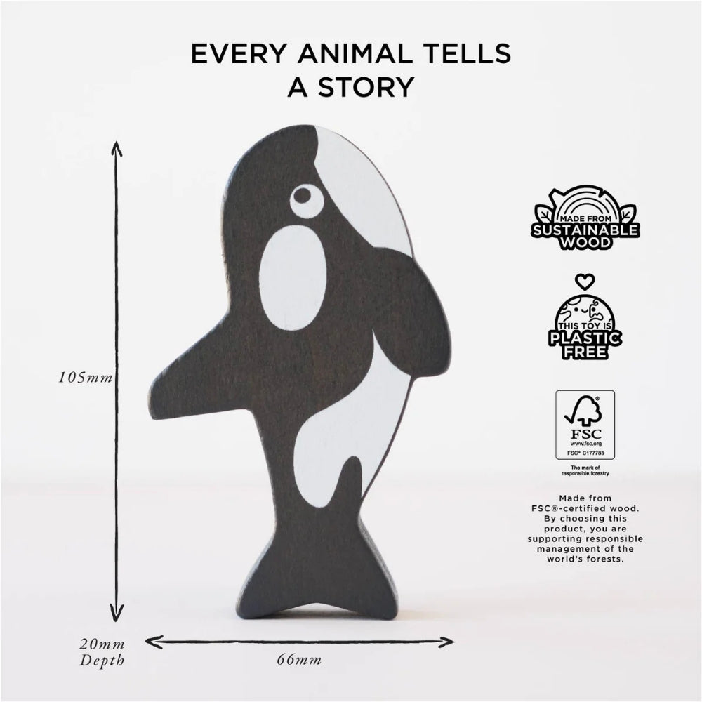 Le Toy Van - Wooden Ocean Life Stacking Animals & Bag - 10pcs
