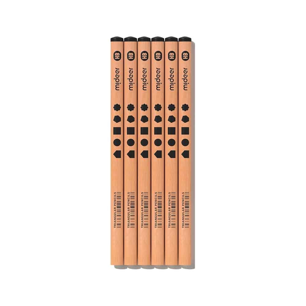 Mideer - Triangular HB Pencils 18-Pack - Correct Pencil Grip for for Early Writing