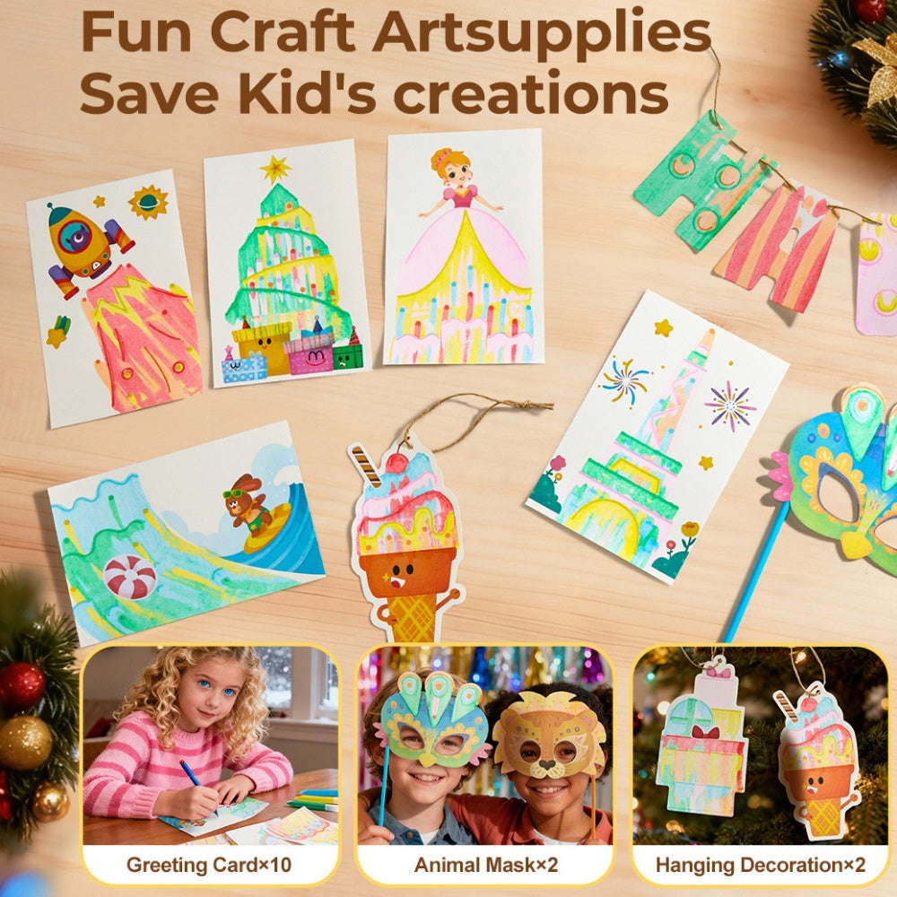 Jar Meló - Carnival Party - Squeegee Painting Arts and Crafts Kit for Kids
