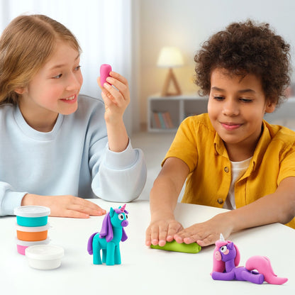 Hey Clay - Modelling Air-Dry Clay with Fun Interactive App - Rainbow Unicorns, 15 cans