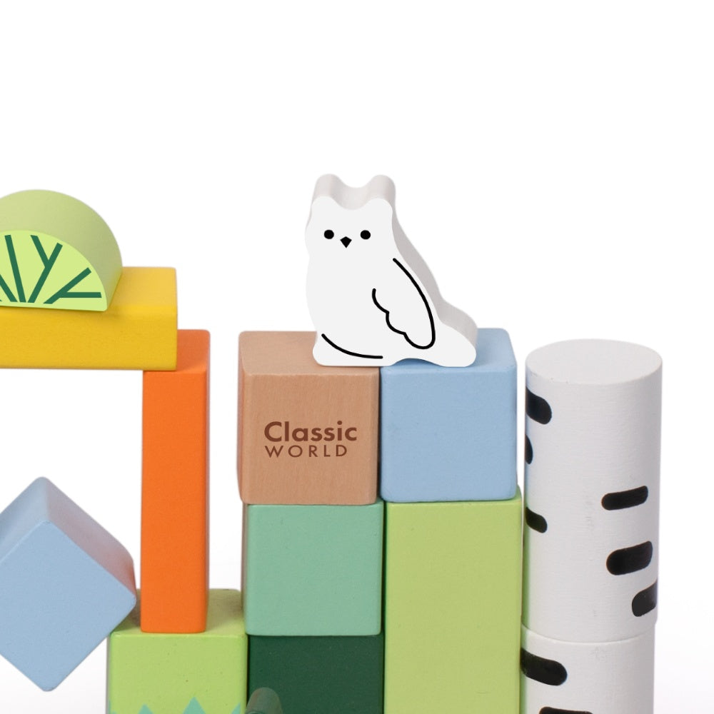 Classic World - Wooden Forest Building Blocks - 50pcs