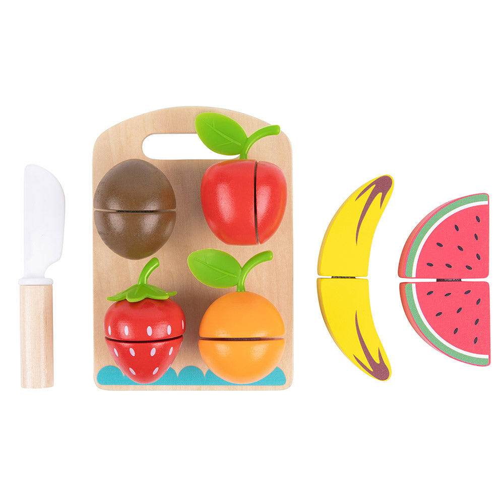 TookyToy - Pretend Play Wooden Cutting Fruits Toy Set