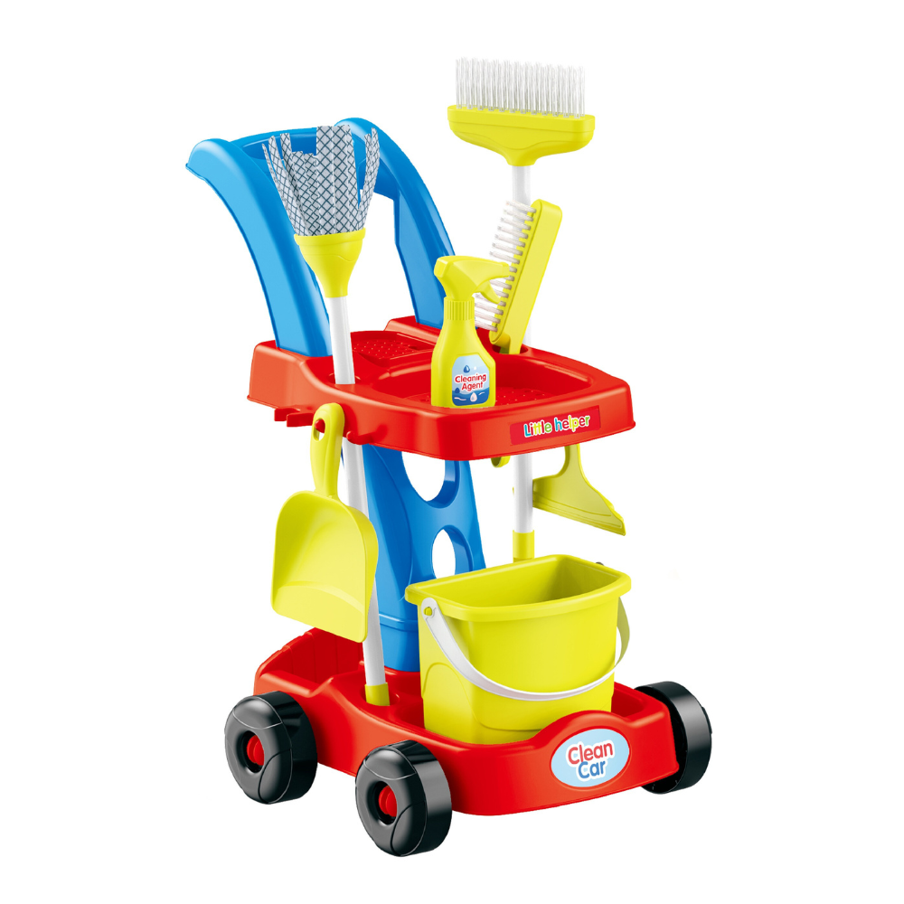 Cogo - Pretend & Play Cleaning Trolley Set - 11 Pieces