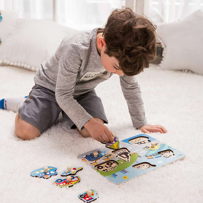 Classic World - Peg Puzzle - Traffic - 7pcs