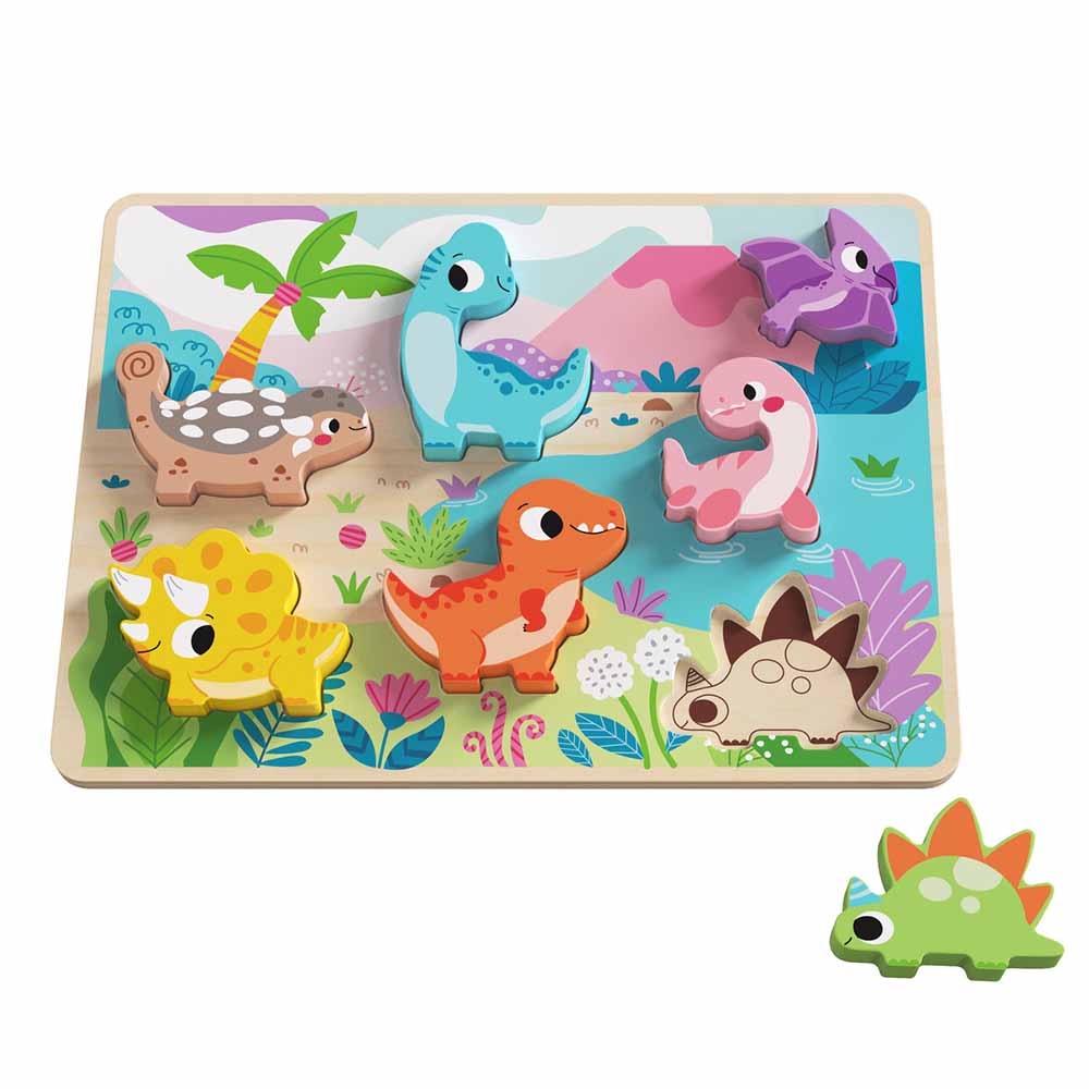 TookyToy - Wooden Chunky Dinosaur Puzzle - Motherhood