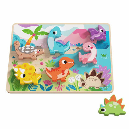 TookyToy - Wooden Chunky Dinosaur Puzzle - Motherhood