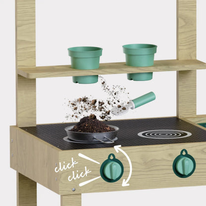 TopBright - Outdoor Wooden Mud Kitchen with Accessories - 8 Pieces