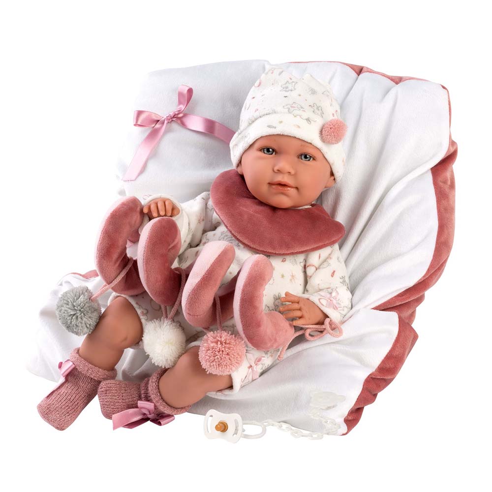 Llorens - Baby Girl Doll With Clothing And Accessories: Mimi Llorona With Cushion - 42cm (Crying Mechanism)