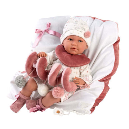 Llorens - Baby Girl Doll With Clothing And Accessories: Mimi Llorona With Cushion - 42cm (Crying Mechanism)