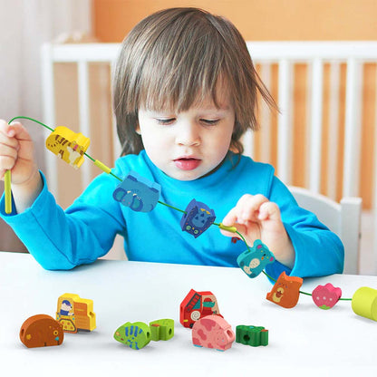 Mideer - Fine Motor Lacing Forest Animals Set - Threading Activity for Kids
