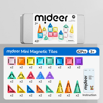Mideer - Colourful Mini Magnetic Tiles Building Set - 42pcs
