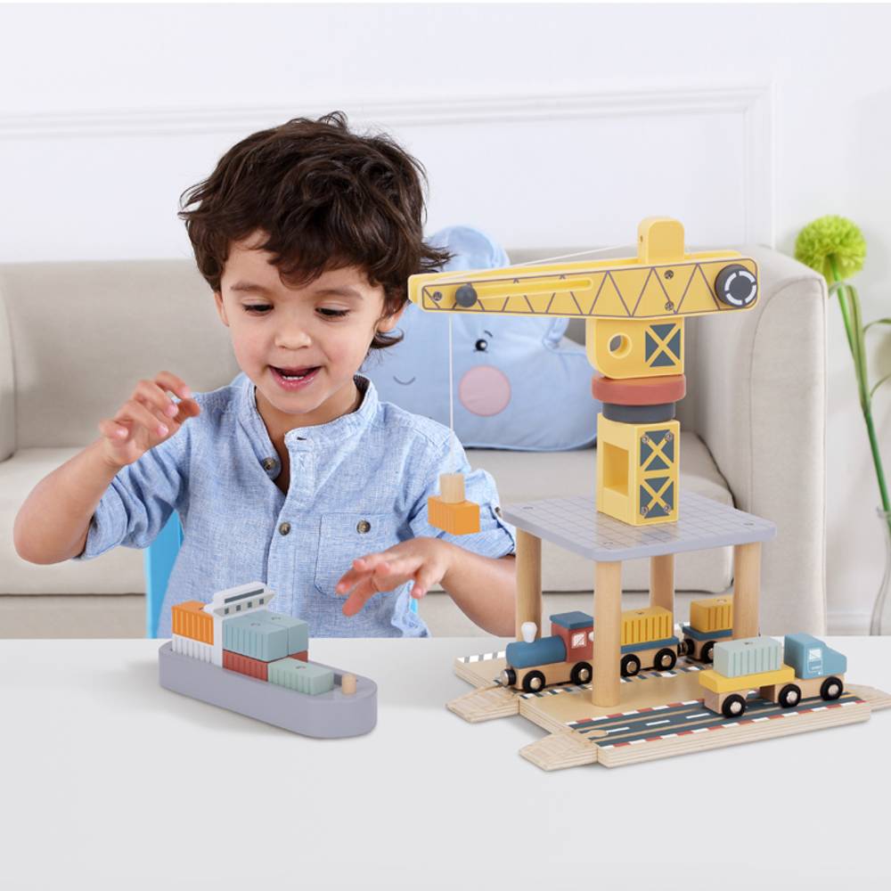 TookyToy - Pretend Play Port Crane Toy Set - Motherhood
