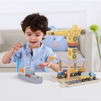 TookyToy - Pretend Play Port Crane Toy Set - Motherhood