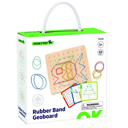 TookyToy - Creative Rubber Band: Fine Motor Geoboard Activity Set