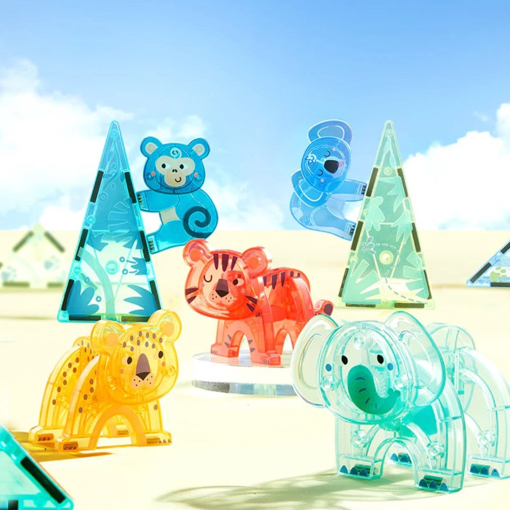 Mideer - Colourful Magnetic Tiles Building Set - Magical Jungle - 40pcs