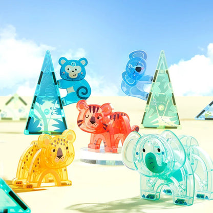 Mideer - Colourful Magnetic Tiles Building Set - Magical Jungle - 40pcs