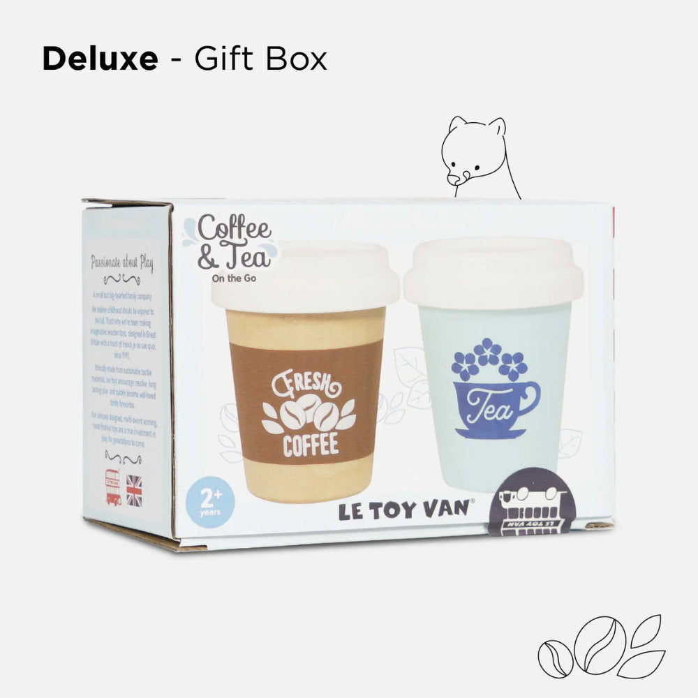 Le Toy Van - Wooden Tea & Coffee Re-Useable Eco Cups - 2pcs