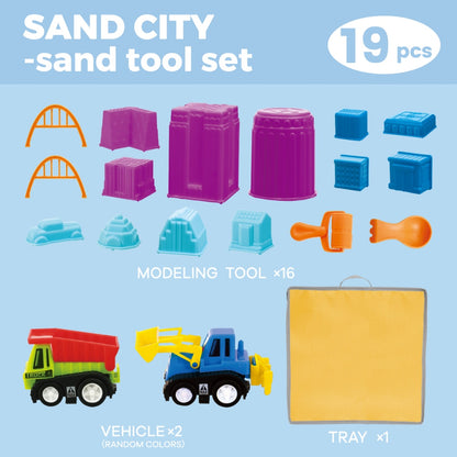 Jar Meló - Kinetic Sand Tools Set - 19-Piece City Building Kit