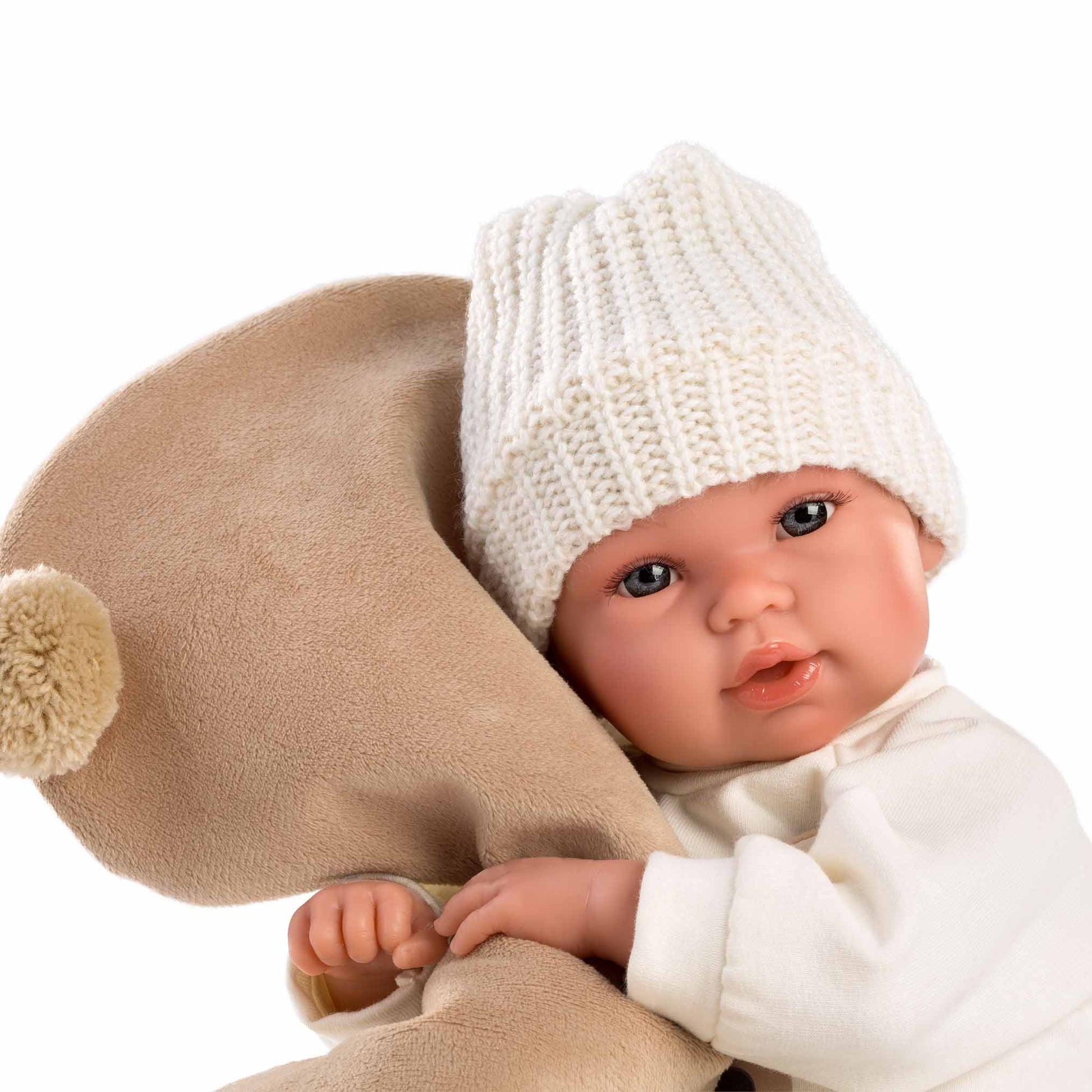 Llorens - Baby Boy Doll with Bear-Themed Blanket, Clothing & Accessories - 36cm (Mechanism Optional) - Motherhood
