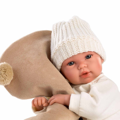 Llorens - Baby Boy Doll with Bear-Themed Blanket, Clothing & Accessories - 36cm (Mechanism Optional) - Motherhood