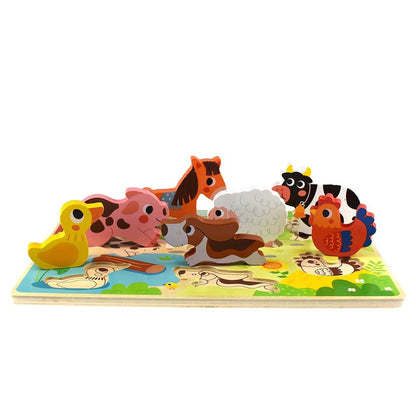 TookyToy - Wooden Chunky Farm Animasl Puzzle
