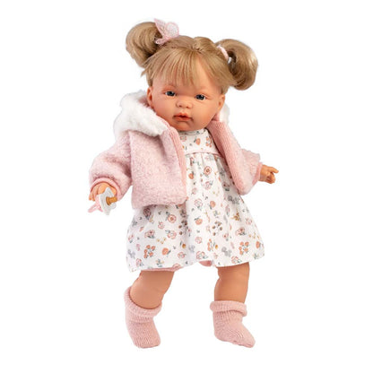 Llorens - Baby Girl Doll with Crying Mechanism, Outfit & Accessories: Joelle - 38cm