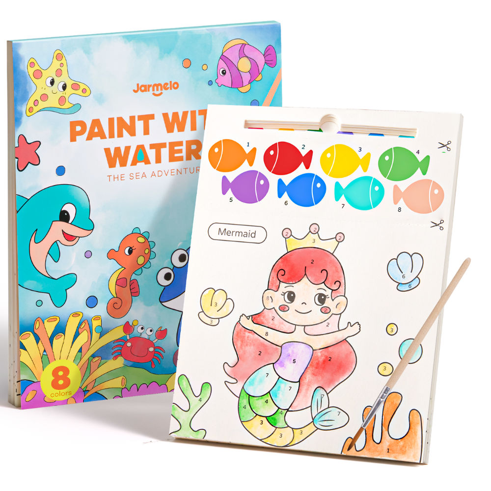 Jar Meló - Watercolour Painting Book - 20 Pages & Paint Brush - Sea Adventure