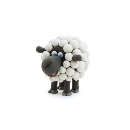 Hey Clay - Modelling Air-Dry Clay with Fun Interactive App - Cow, Doggie, Sheep, Series Animals, 6 cans