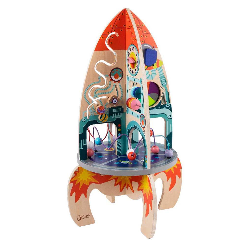 Classic World - Multi-Activity Busy Board Rocket - 37 x 37 x 62 cm