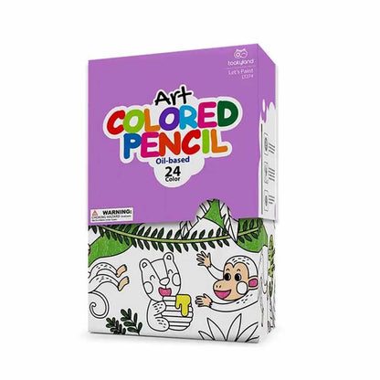 TookyToy - Oil-Based Coloured Pencils & Pencil Sharpener: 24 Colours