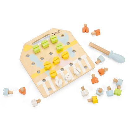 Classic World - Play & Learn - Wooden Screw Board Fine Motor Activity Toy