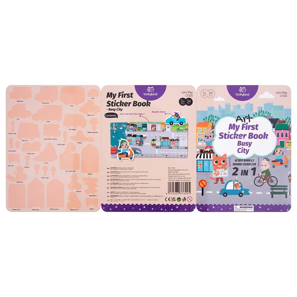 TookyToy - Silicone Sticker Book - Busy City