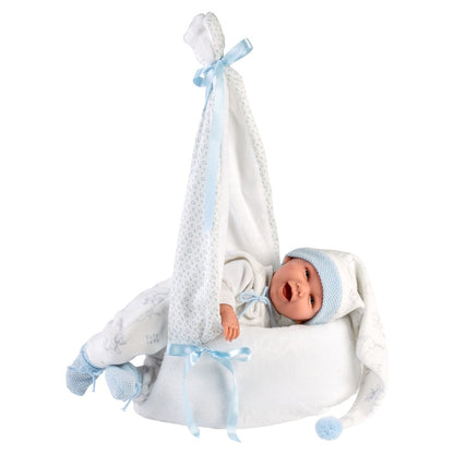 Llorens - Baby Boy Doll with Laughing Mechanism Clothing & Baby Swing: Mimo - 42cm