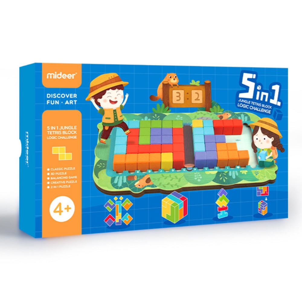 Mideer - 5-in-1 Jungle Tetris Block Educational Game for Kids