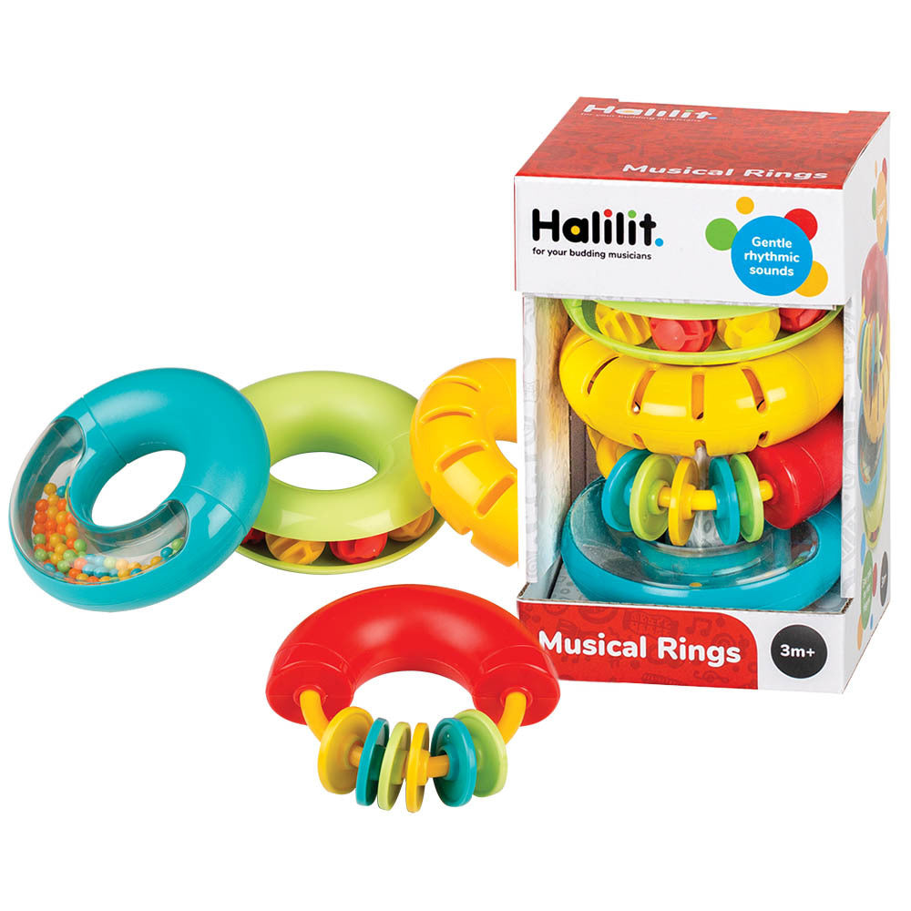 Halilit - Music Instrument for Babies & Toddlers - Muscial Rings Gift Set of 4