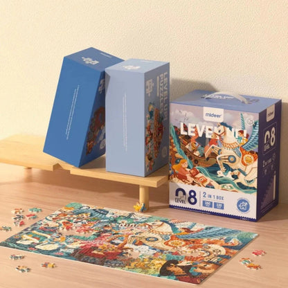 Mideer - Level Up Jigsaw Puzzle for Kids - 2-in-1 - Level 8 Magic Fantasy World