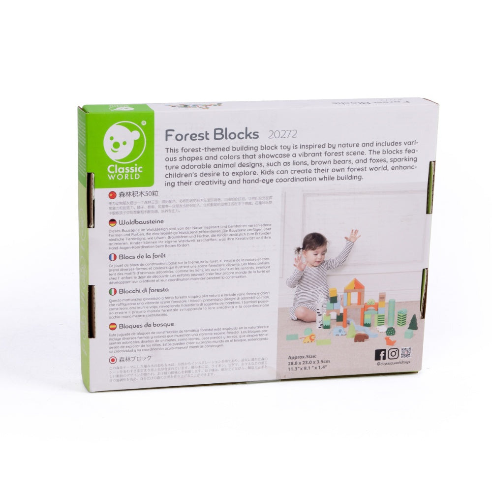 Classic World - Wooden Forest Building Blocks - 50pcs