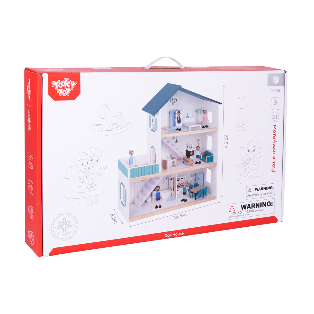 TookyToy - 3-Storey Doll House & Accessories - Motherhood