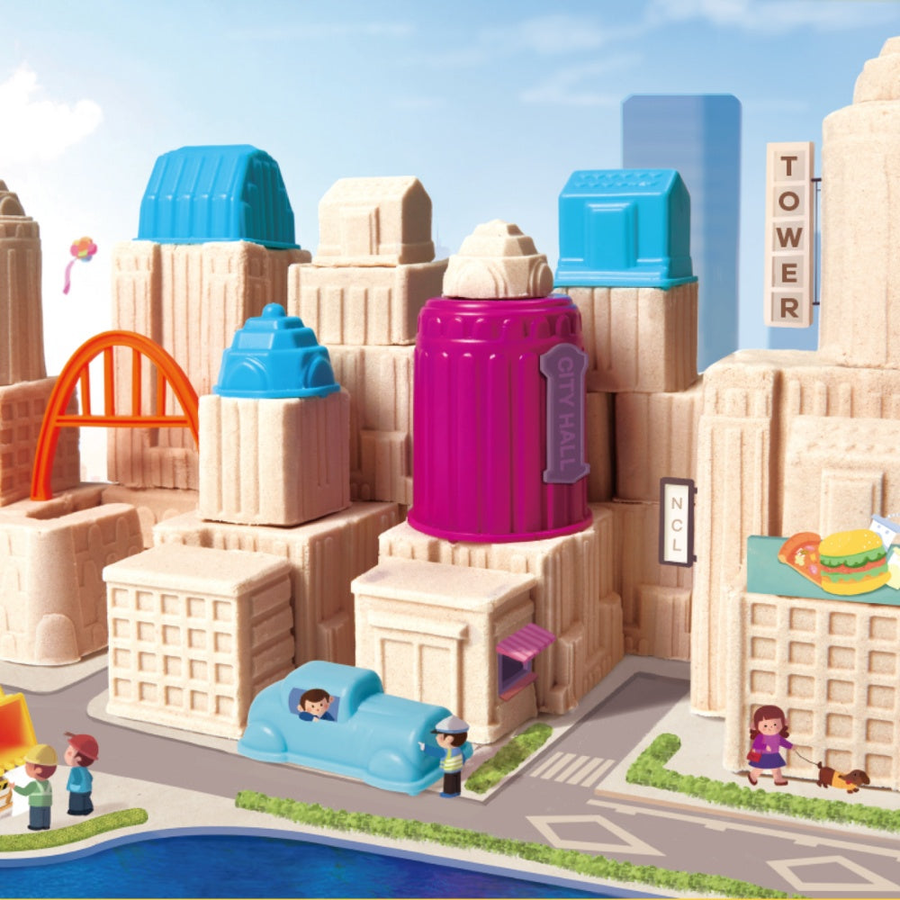 Jar Meló - Kinetic Sand Tools Set - 19-Piece City Building Kit