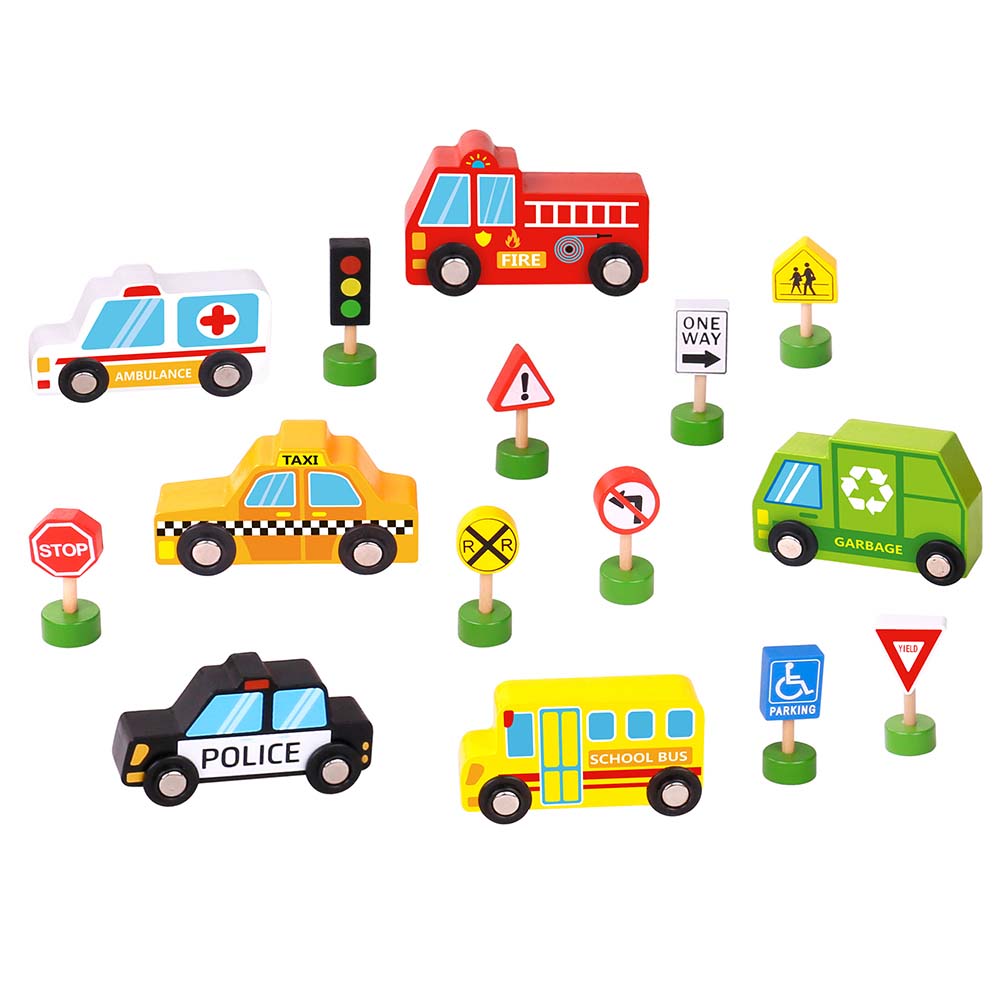 TookyToy - Transportation & Street Sign Set - Motherhood
