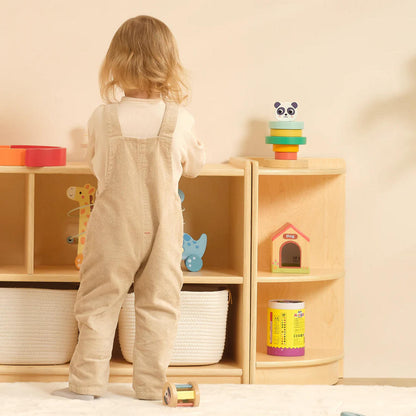TookyToy - Wooden Corner Shelf and Toy Storage for Kids Room: Plywood 60x30cm