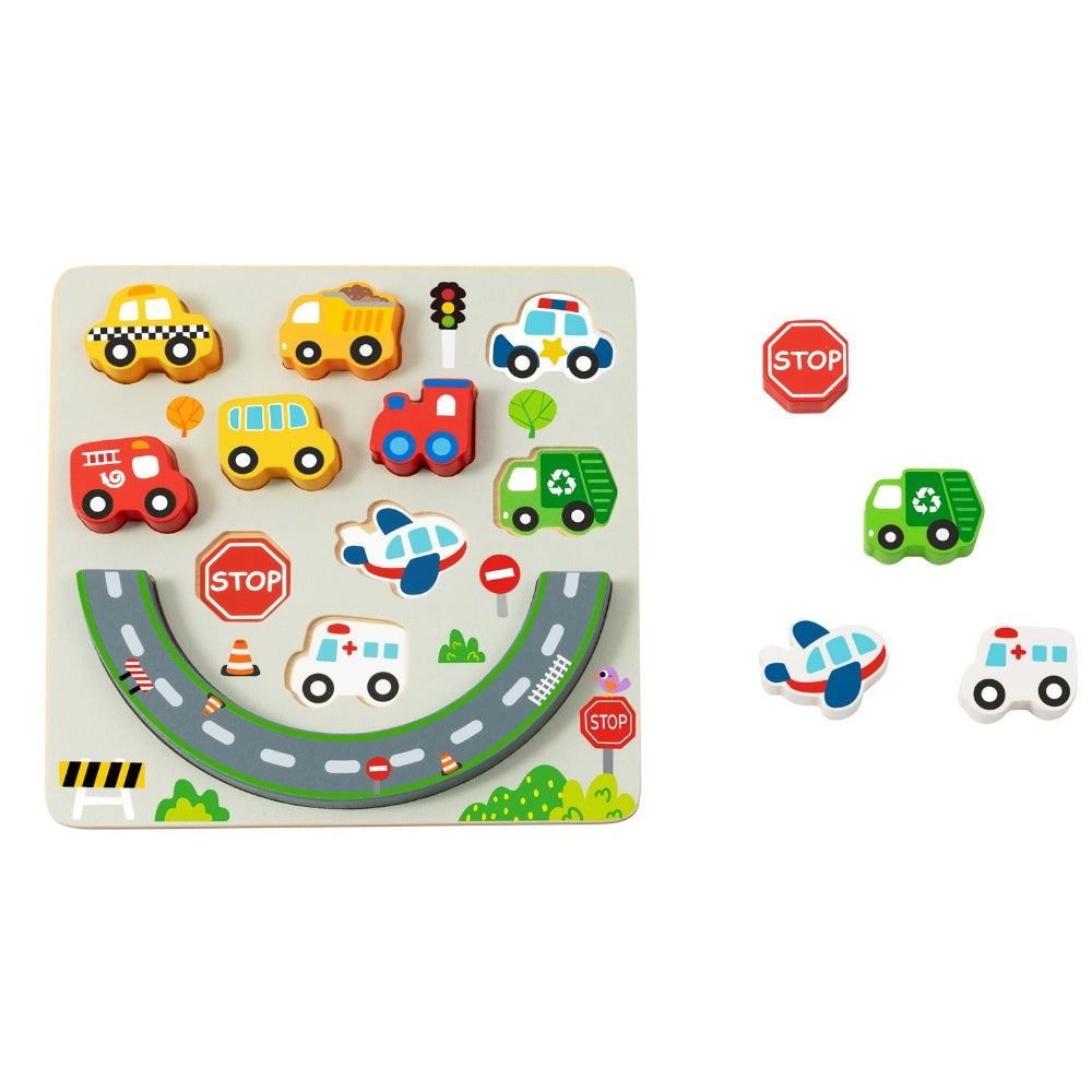 hi Pando - 2-in-1 Wooden Balancing Game and Puzzle: Transport 12 Pieces