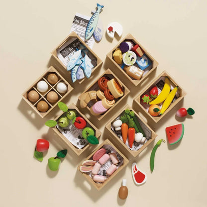 Le Toy Van - Market Crate Wooden Food Crates Complete Collection