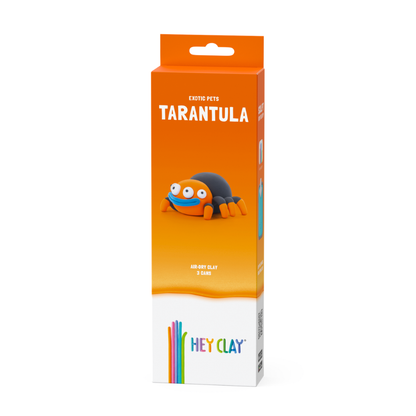 Hey Clay - Modelling Air-Dry Clay with Fun Interactive App - Tarantula, Series Exotic Pets, 3 cans