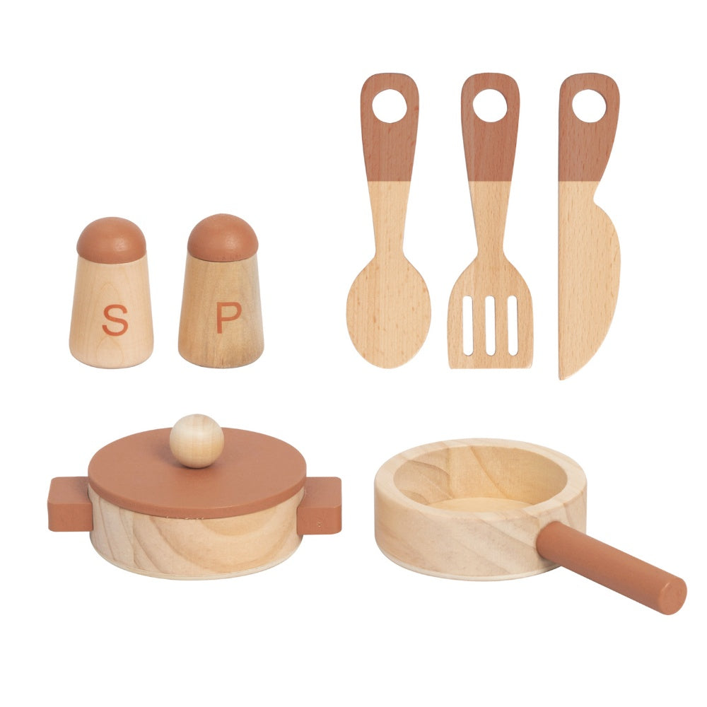 TookyToy - Pretend Play Wooden Kitchen Set with Accessories