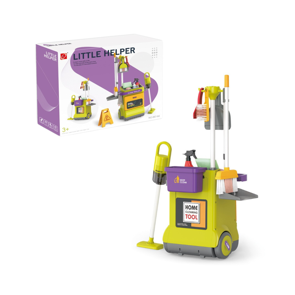 Cogo - Pretend & Play Cleaning Trolley with Sound - 20 Pieces