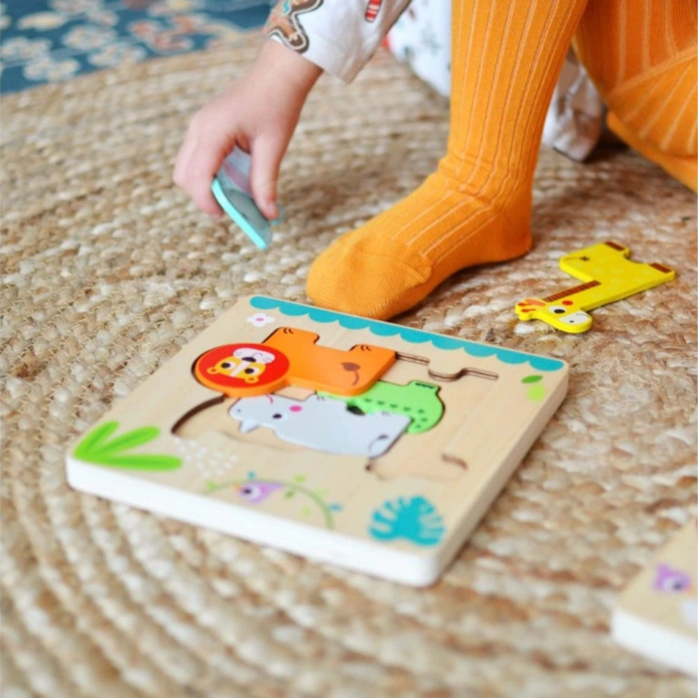 TookyToy - Multi-layered Wooden Puzzle - Animal Adventure