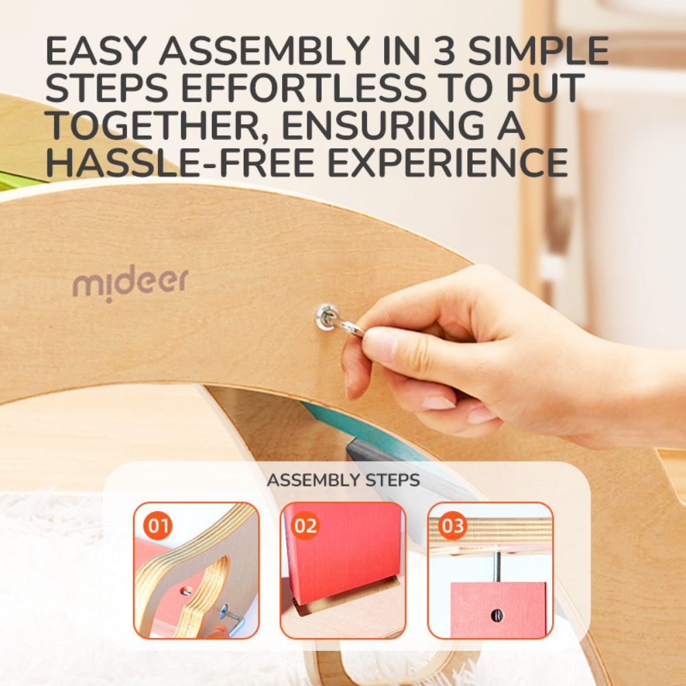 Mideer - Wooden Climbing & Rocking Rainbow Arch: Indoor Toy