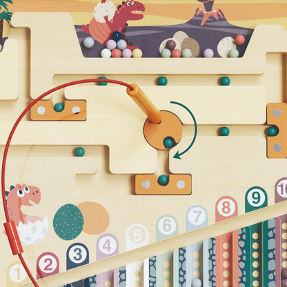 TopBright - Wooden Dinosaur Magnetic Maze - Colour Sorting & Matching Toy